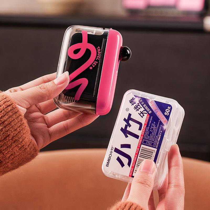 Protable Floss Picks Storage Box Auto Dispenser Small Dental Floss Refillable Toothpicks Teeth Cleaning Tools Toothpick Supplies