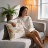 Animal Series Soft Velvet Cushion With Gold Lion Pattern For Bedroom And Sofa
