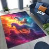 Cartoon Rainbow Unicorn Elves Girl Gift Rug for Bedroom Living Room Sofa Home Doormat Decor, Large Kid Play Non-slip Floor Mat