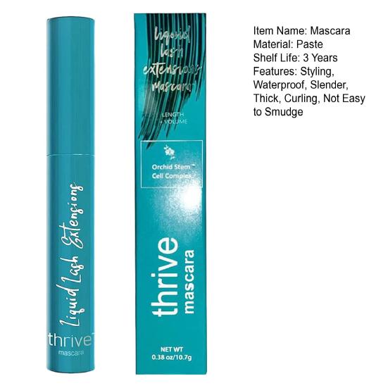 Thrive Mascara Liquid Lash Extensions Vodotěsná Potuodolná dlouhotrvající řasenka pro plnější natočený make-up Příslušenství