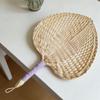 Handmade Chinese-Style Summer Fan: Woven Cattail, Handle-Wrapped, Home Decor