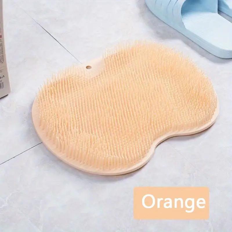 

Silicone Bath Massage Mat, Shower Foot Scrubber with Non-Slip Suction Cups, Wall-Mounted Back Exfoliator for Hotel/Commercial Us жовтий