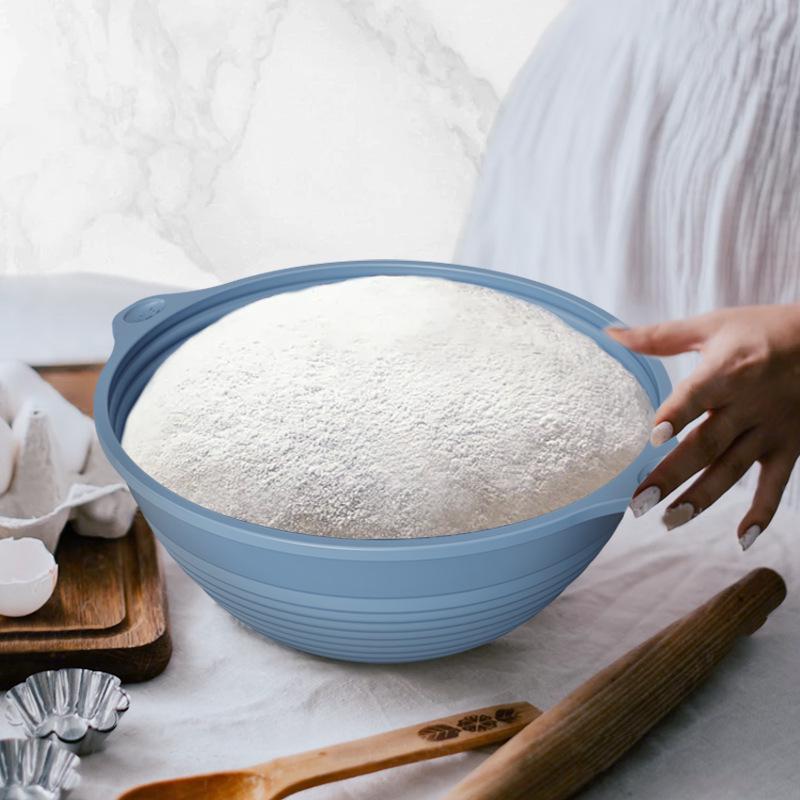 Foldable Silicone Bread Fermentation Basket with Steel Wire for High-Temp Oven Baking