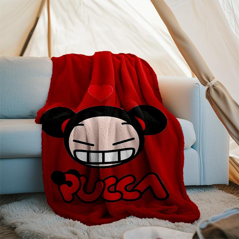 Pucca Theme Printed Blanket - Perfect for Couch, Bed, Travel & Outdoor Use | Machine Washable, Cozy & Durable.