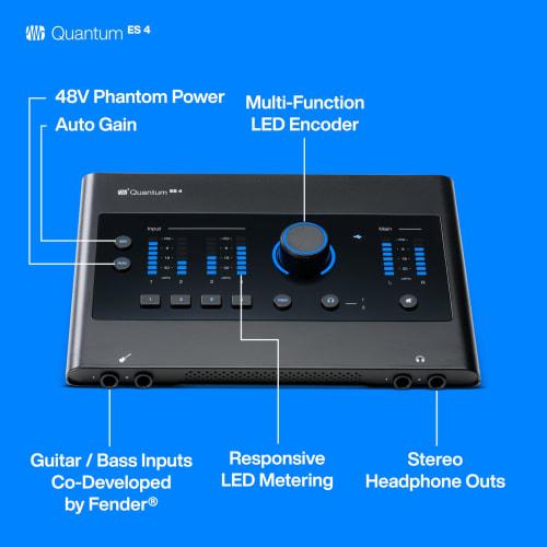 PreSonus Quantum ES 4 4 x 4, 24-bit/192 kHz USB-C Audio Interface with STudio One Pro Software