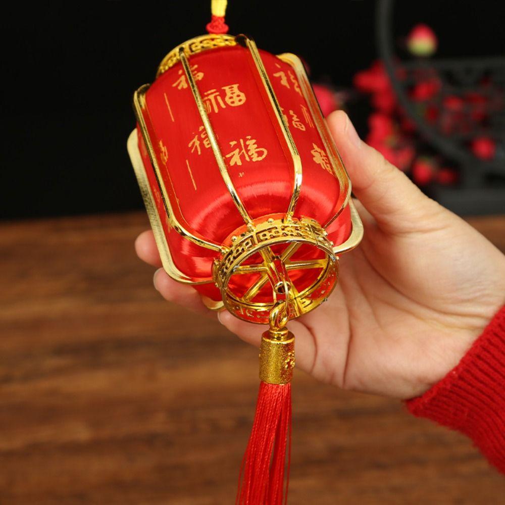 Retro Chinese Red Lantern Traditional Handmade Craft Potted Decorative Lanterns Waterproof Portable Lantern Festival Decoration