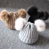 2019 Brand New Newborn Baby Kids Girls Boys Winter Warm Knit Hat Furry Balls Pompom Solid Warm Cute Lovely Beanie Cap Gifts