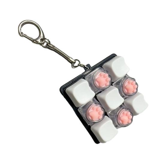 Yousheng 9-Keys Fidget Keyboard Toy Stress Anxiety Relief Cat Paw Keyboard Finger Clicker Keychain Portable Decompression Button Sensory Toy