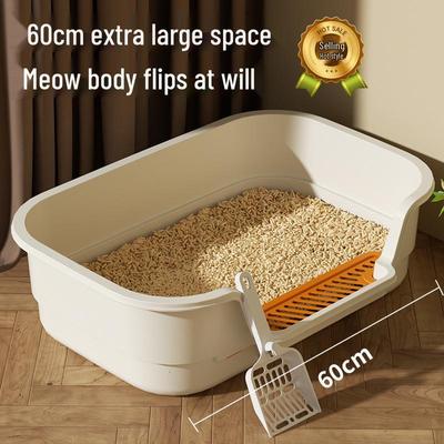 Extra-Large Anti-Splash Kitten Litter Box: Thick, Low Entry, Leak-Proof Design