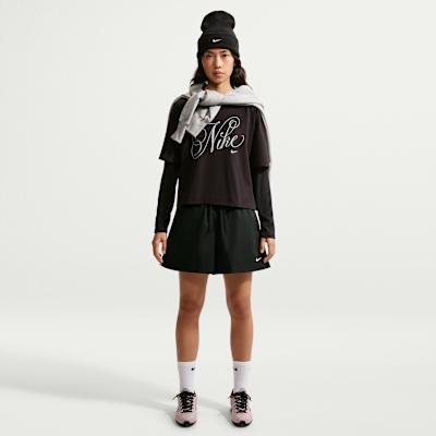 Nike Sportswear Casual Shorts Women s Black/Black/White Moderate XS