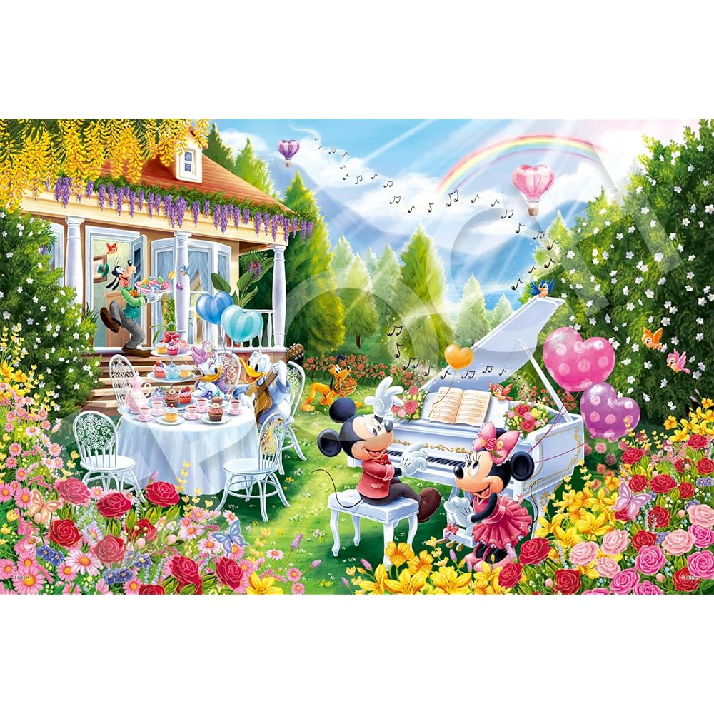 EPOCH 1000 Piece Disney Jigsaw Puzzle Mickey and Friends Melody of Love 50x75cm with Glue and Spatula