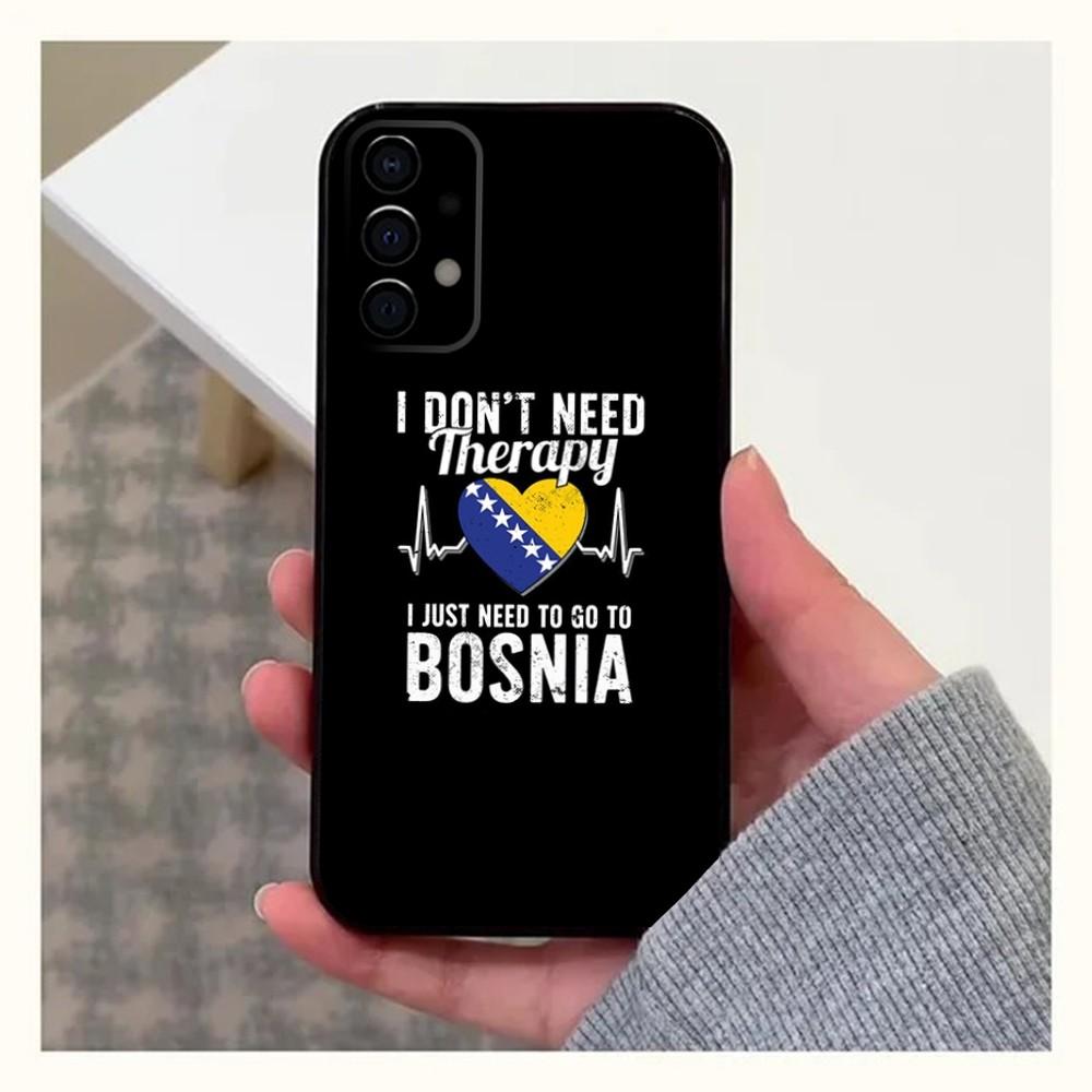 Bosna i Hercegovina Heart Phone Case For Samsung Galaxy A13,A21s,A22,A31,A32,A52,A53,A71,A80,A91 Soft Black Cover