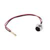 Three-hole Round Head 3 Pin Prong Charging Port Jack Socket Inline Connector Battery Charging