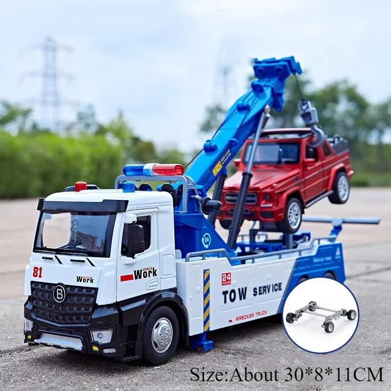 

1:18 Extended Dust Transport Vehicles Rescue Car Model Diecast Alloy Toys Doors Opened With Sound Light Truck Children s Fun Toy