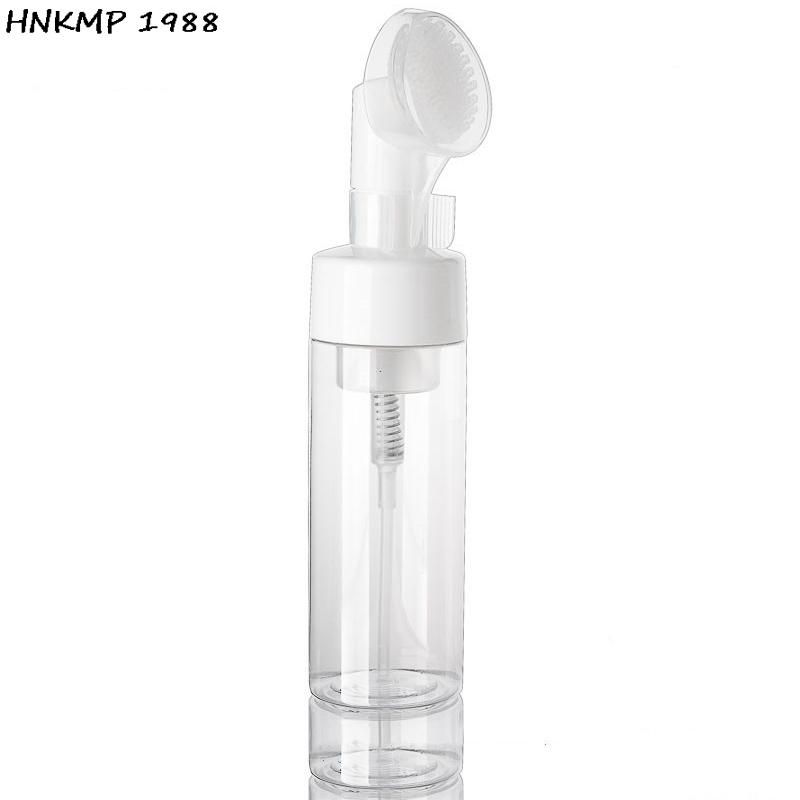 100/150/200ml Empty Froth Foaming Pump Bottle With Silicone Brush Head Plastic Face Cleaning Foam Bottles