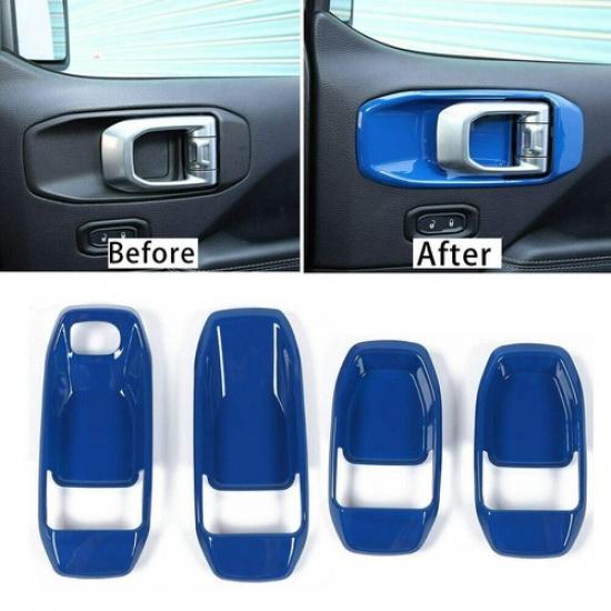 Interior Door Handle Bowl Trim Cover Accessories For Jeep Wrangler JLU JT 2018+