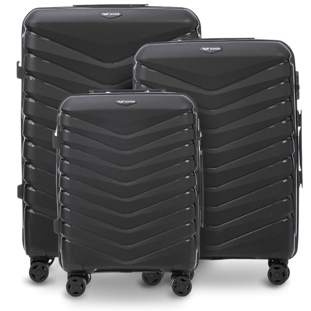 Zestaw 3 Walizek Wings Phoenix 2.0 Polipropylen Black