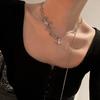 European and American Sweet and Cool Babes Transparent Beads Splicing Star Necklace Niche Double-layer Ins Hip-hop Stacked Collarbone Chain
