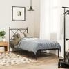 Metal Bed Frame with Headboard Black 75 X 190 Cm