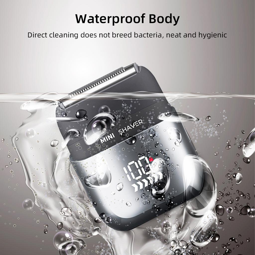 Electric Foil Shaver for Men Compact Travel Shaver with LED Display Rechargeable Cordless Facial Hair Beard Trimmer