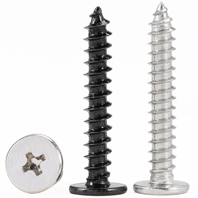 CA Black Nickel Plated Carbon Steel Super Ultra Thin Flat Wafer Cross Phillips Head Screw M1.2~M4 Self-Tapping Wood Screws
