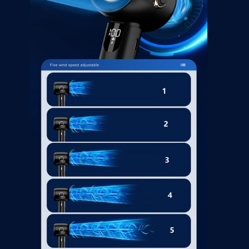 New High Speed Powerful Fan Usb Smart Display Mini Handheld Fan Portable Rechargeable Turbo Small Fan Pocket Desktop Small Electric Fan