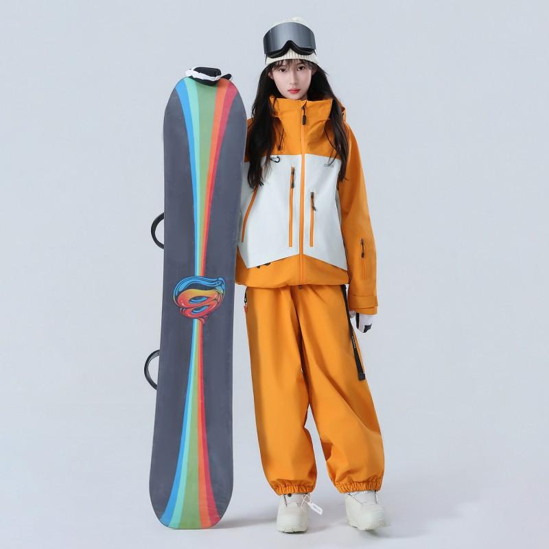 Unisex Ski Suit Set Snowboarding Jacket Pants Thermal Insulated Outdoor Winter Gear Waterproof Breathable Nylon