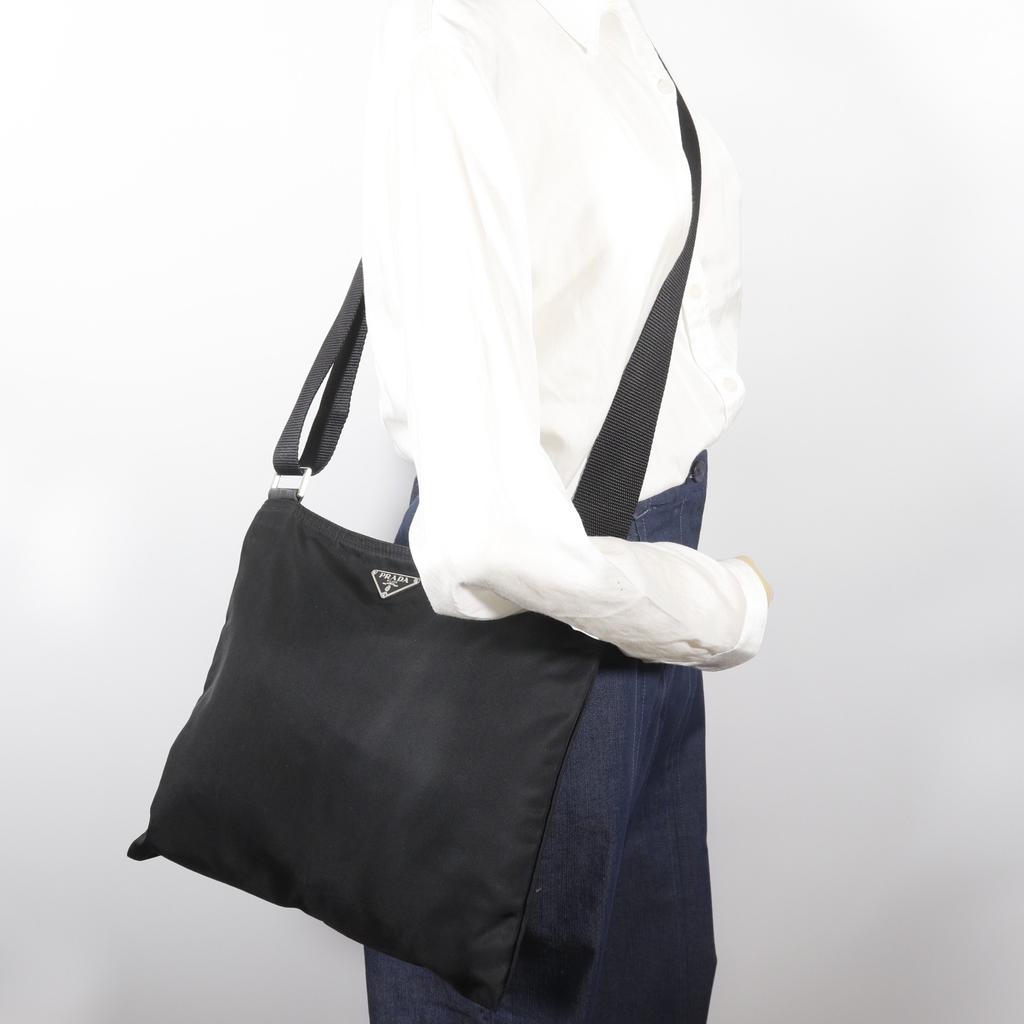 PRADA Shoulder Bag black Nylon Women Used