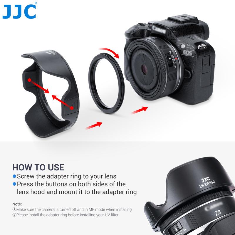 JJC Lens Hood Protector For Canon RF 28mm f/2.8 STM Lens Camera Lens Accessories Replace Canon EW-55