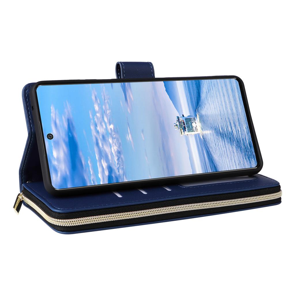 R20 Für Samsung Galaxy A33 5G Hülle Reißverschluss PU Leder Handyhülle mit Handschlaufe