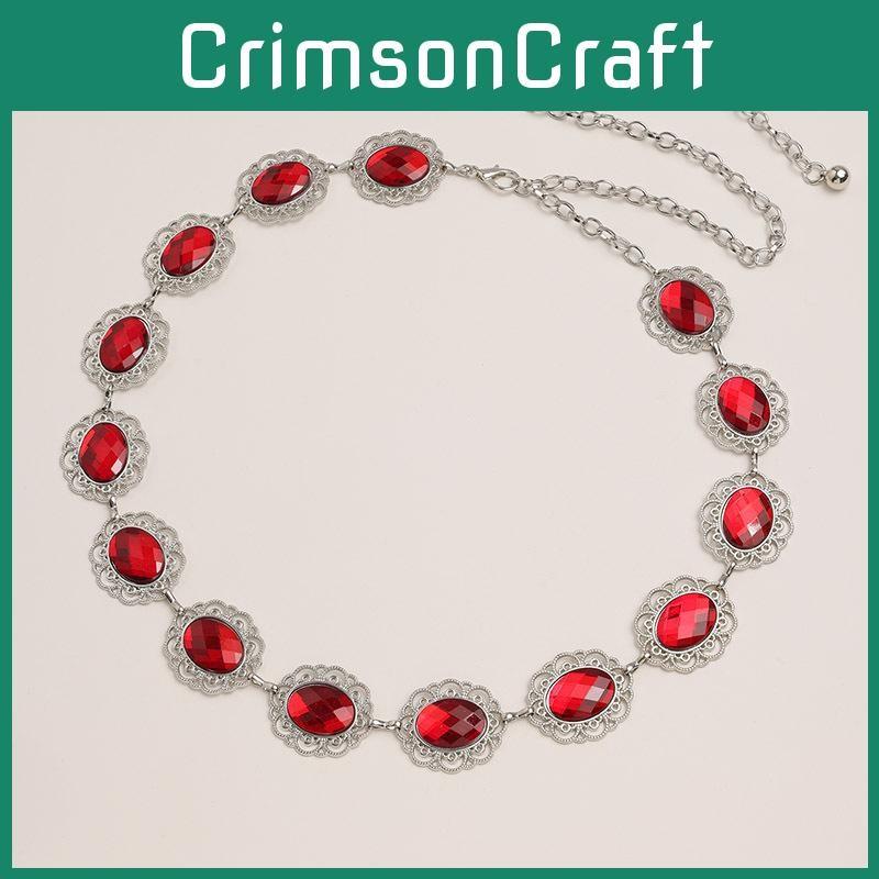 Stylish Metal Hollow Waist Chain With Rhinestone Accents For Women Fashion