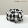 New Children's Plaid Front Hat Spring and Autumn Retro Baseball Cap Painter Hat Baby British Breathable Outdoor Beret