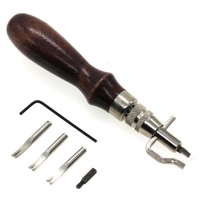 5 In 1 Grooving Tool Multi Functional Trough Digger Leather Edge Stitching Tool