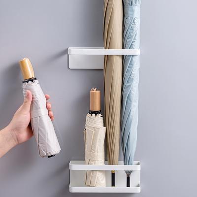 Porte-parapluie magnétique double couche sans clou, Porte-parapluie mural adhésif magnétique, Porte-crochet de rangement pour entrée