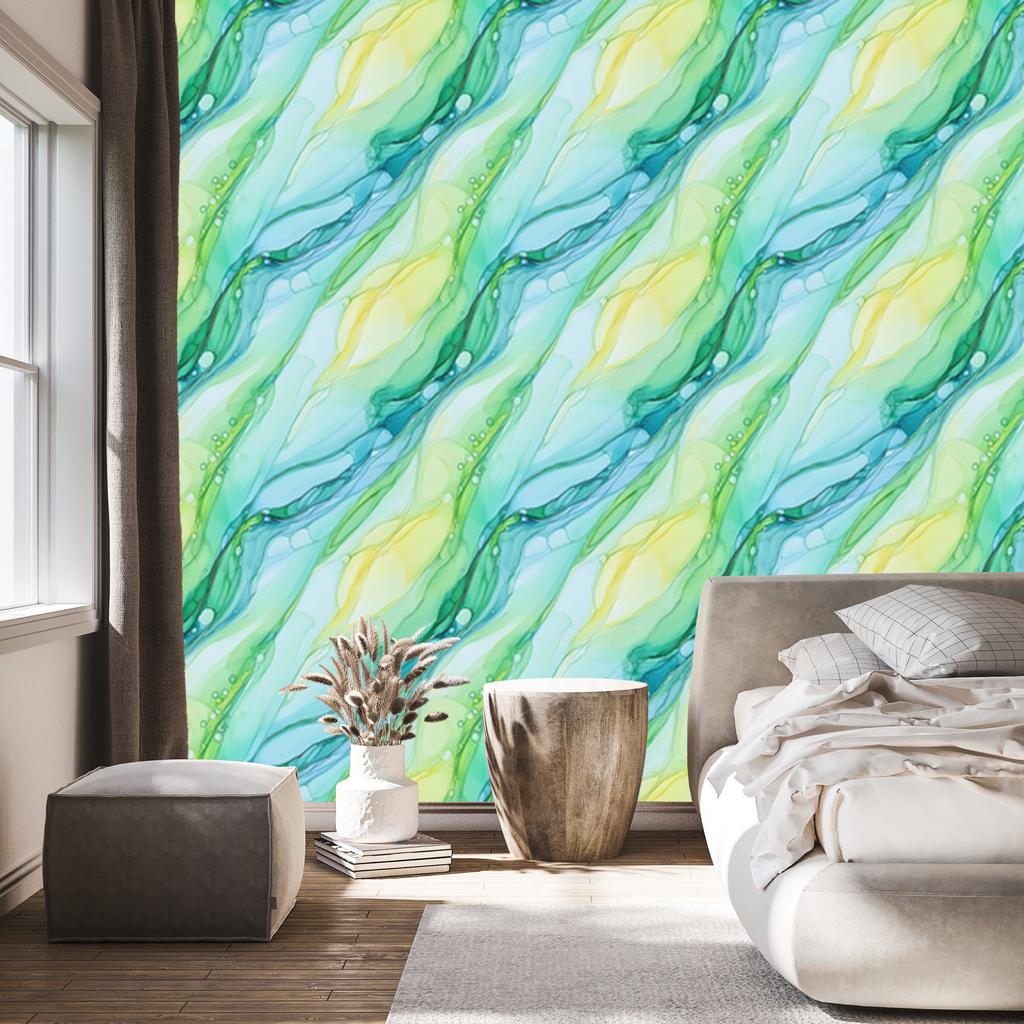 Ink Mint and Celadon Wallpaper for Living Room and Bedroom 50x1000