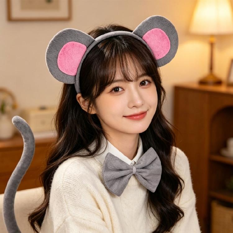 Mouse/Monkey Costume Accessories Ears Headband Tail Tutus Skirt for Halloween Cosplay Party Dressing Up Animal Costumes