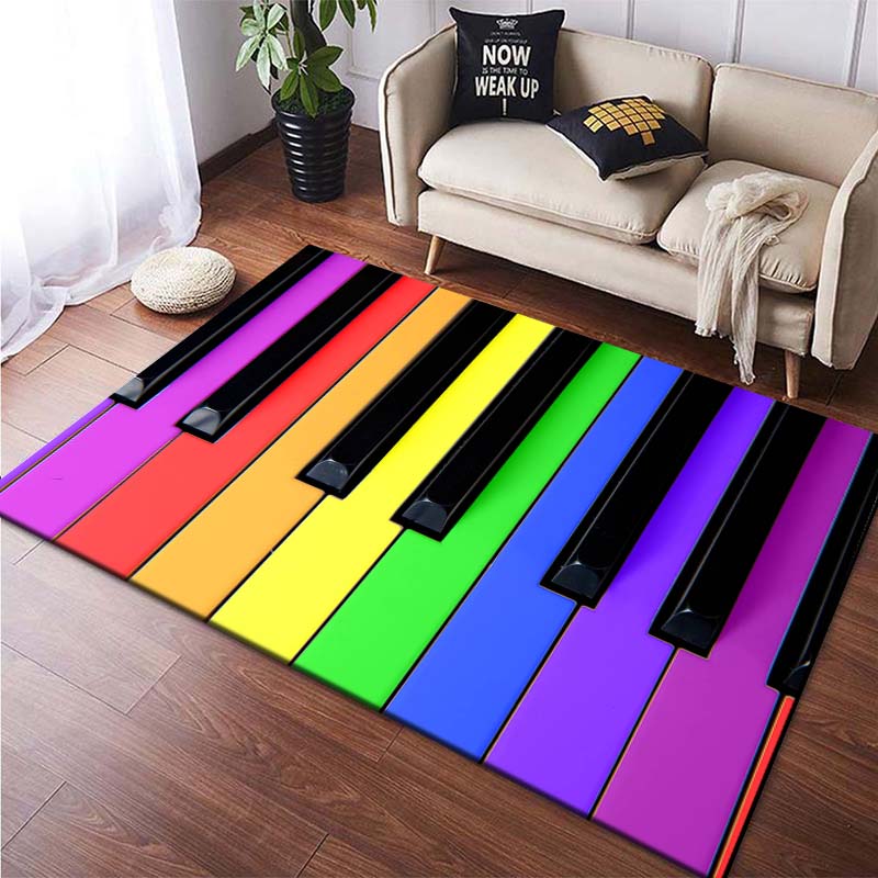 Piano Keys Music Carpet Living Room Rug Home Decoration Anti-Slip Hallway Balcony Doormat Kitchen Bedroom Bathroom Floor Mats