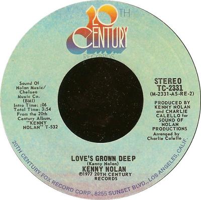 7inch Record KENNY NOLAN - Love's Grown Deep TC2331 20th Century Re 1977 US Rock Used