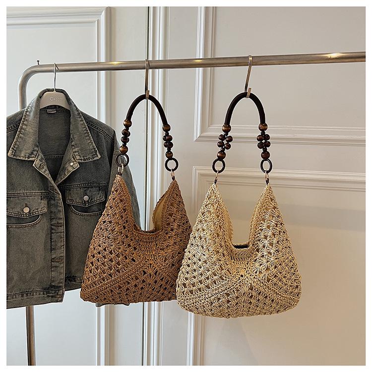 2026 Trendy Large Capacity Woven Tote Backpack - Summer Essential Student Shoulder Bag