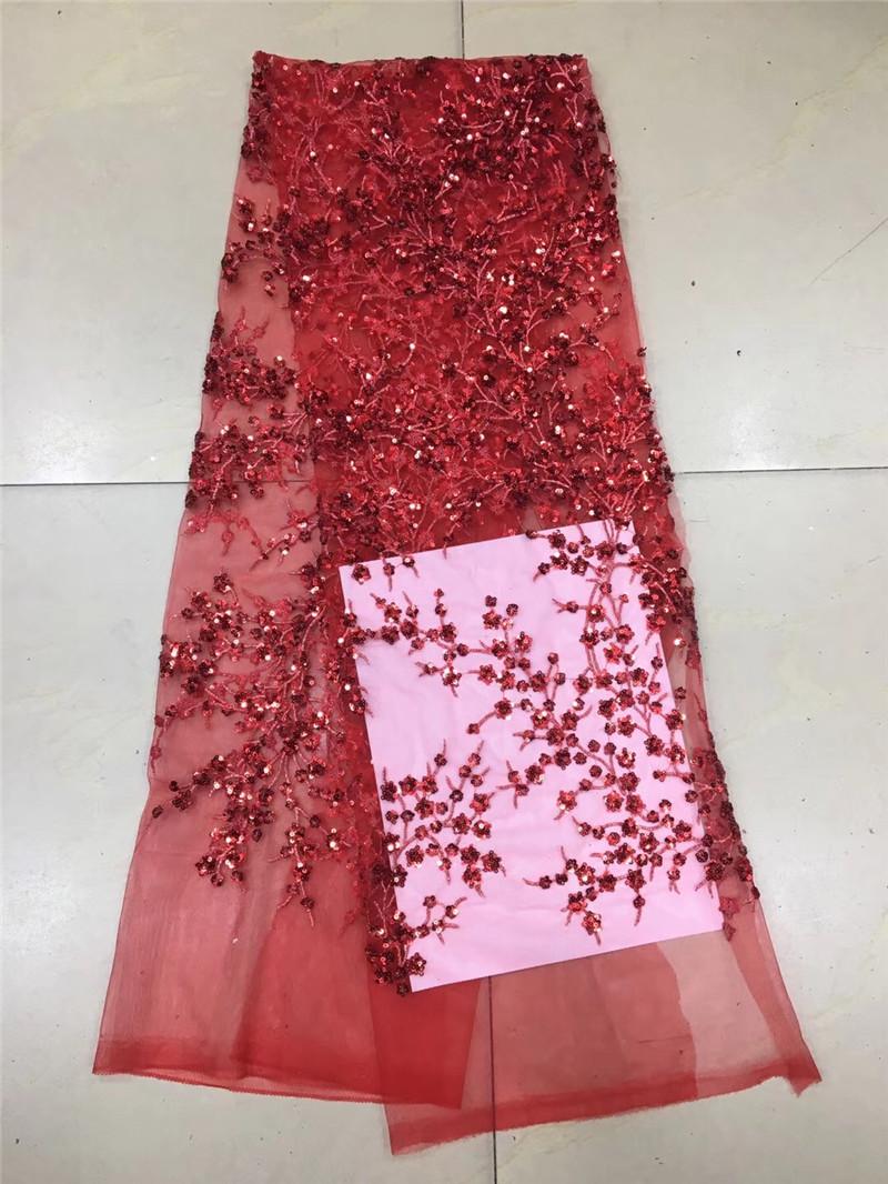 100% Polyester Sequin Lace Fabric Black Sequin Embroidered Lace Fashion Designer Fabrics for Wed Dress