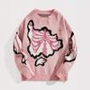 Women S Y2k Style Skull Pattern Loose Fit Pullover Sweater