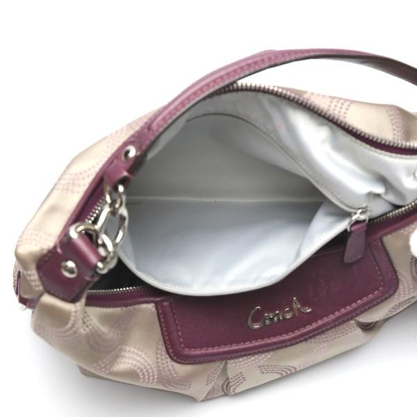 COACH Op art Handbag leather Brown Women F20031 Used