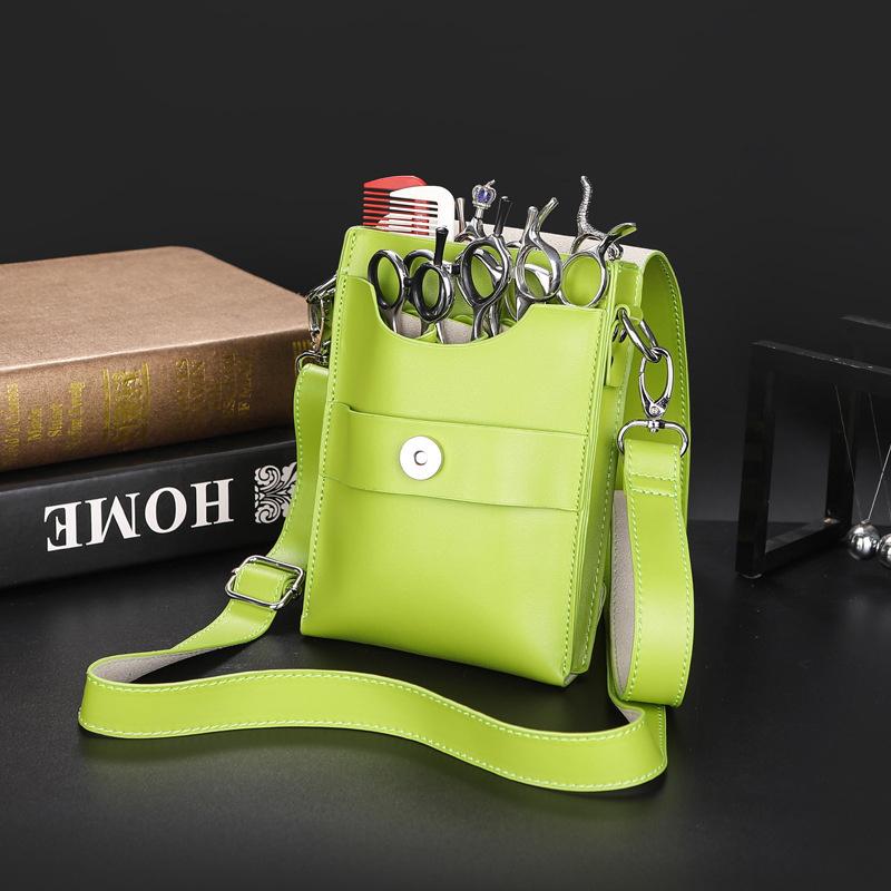 Professional 8 Pocket PU Leather Hair Scissor Bag Clips Bag Hairdressing Barber Scissor Holster Pouch Holder With Waist Belt