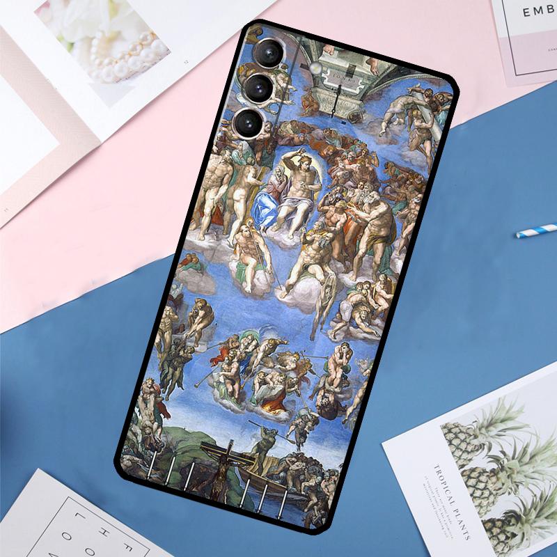 Michelangelo Art Case For Samsung Galaxy S25 Ultra S24 S23 S22 S21 Ultra S9 S10 Plus S23 FE S25 FE Back Cover