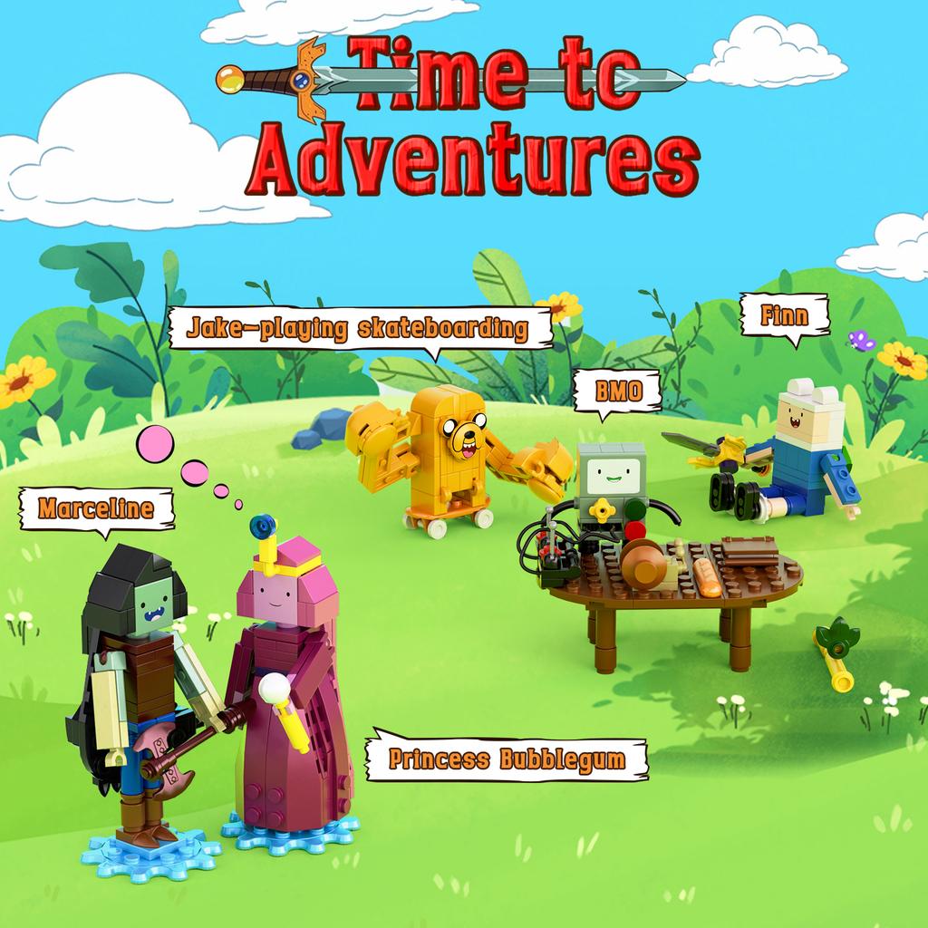 8v1 Dobrodružství Čas Stavebnice Finn Jake Ledový král Bimo Akční figurky Model Kostky Dárky pro děti Dospělé