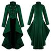 Manzhixin Retro Medieval Women's Tuxedo Dress with Irregular Hem and Turn-Down Collar
