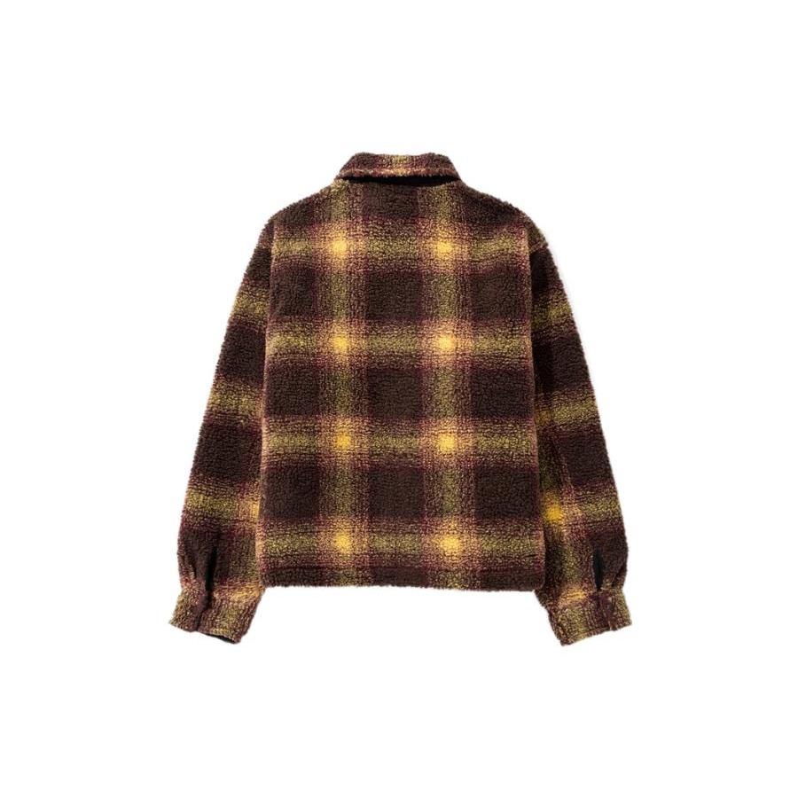 Stussy SS22 Shadow Plaid Sherpa Zip Shirt Unisex 1110224