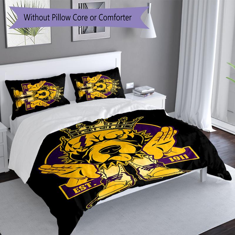 3pcs Omega Psi Phi logo1 pattern bedding set duvet cover set includes duvet cover &pillowcases, perfect all season bedroom decoration & gift