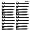 Pack of 20 Tent Nails Plastic Ground Pegs with Hooks Garden Fence Rainproof Cloth Camping Awning Stakes Support Nail