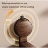 Suction Cup Toilet Paper Holder Walnut Wood Non Perforated Toilet Tissue Basket Wall Mount No Drill Bathroom Storage Rack